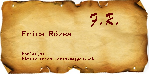 Frics Rózsa névjegykártya
