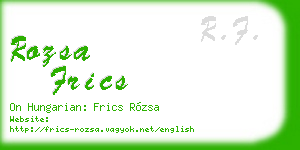 rozsa frics business card